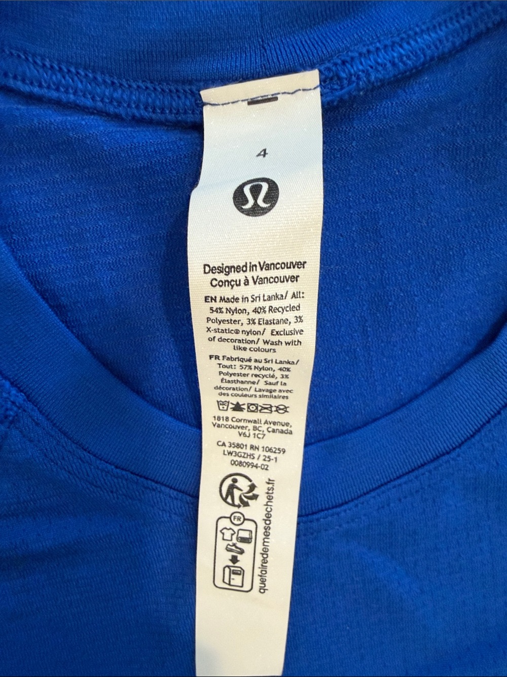 lululemon athletica Swiftly Tech Cropped T-Shirt Size 4 in Blue - C53-018 - Picture 2 of 7